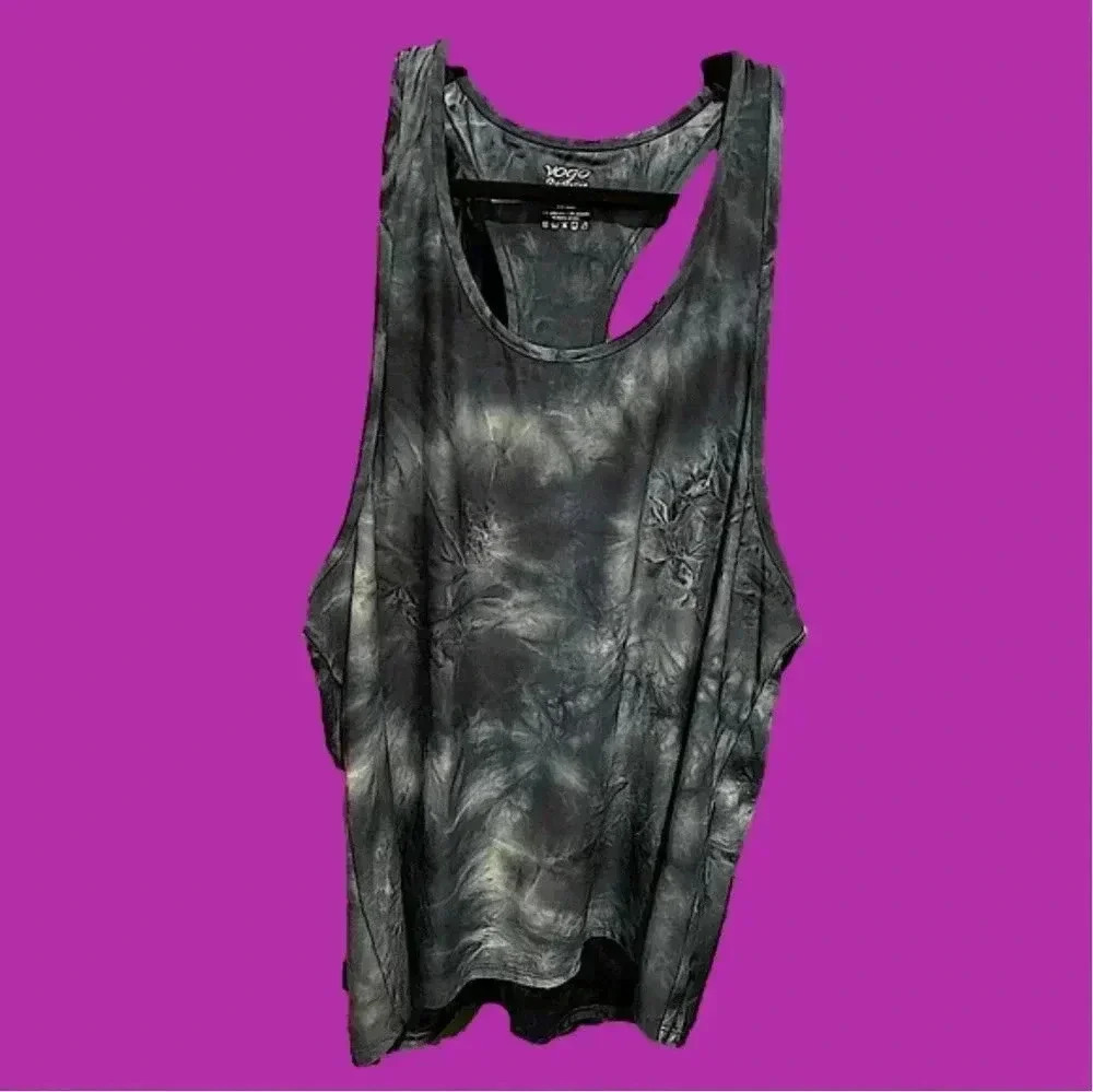 NWOT VOGO Athletica Black/Gray Tie Dye Workout Tank